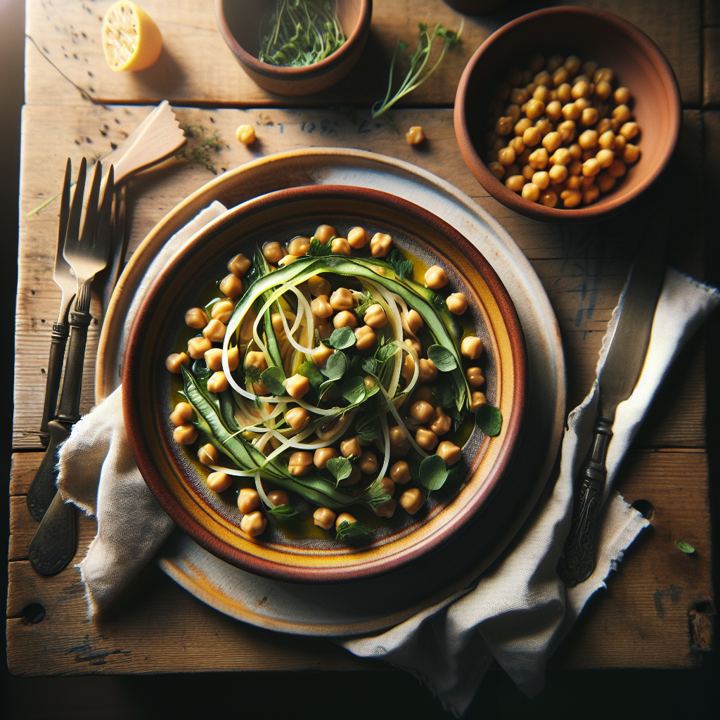 Ensalada Templada De Garbanzos, Espinacas Y Vinagreta De Mostaza