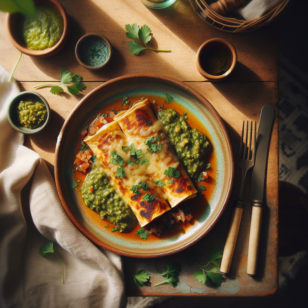 Enchiladas De Pollo Con Salsa Verde