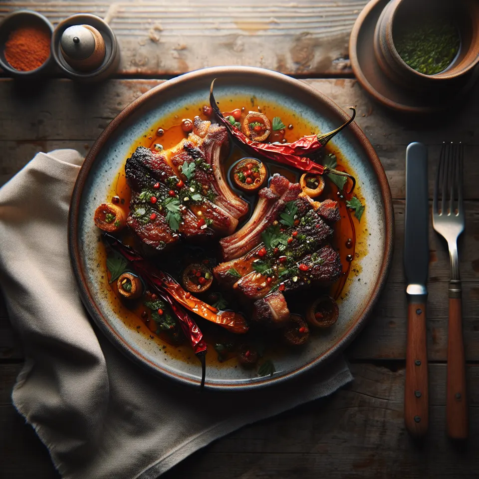 Costillas De Cerdo Al Horno Con Salsa Barbacoa Casera