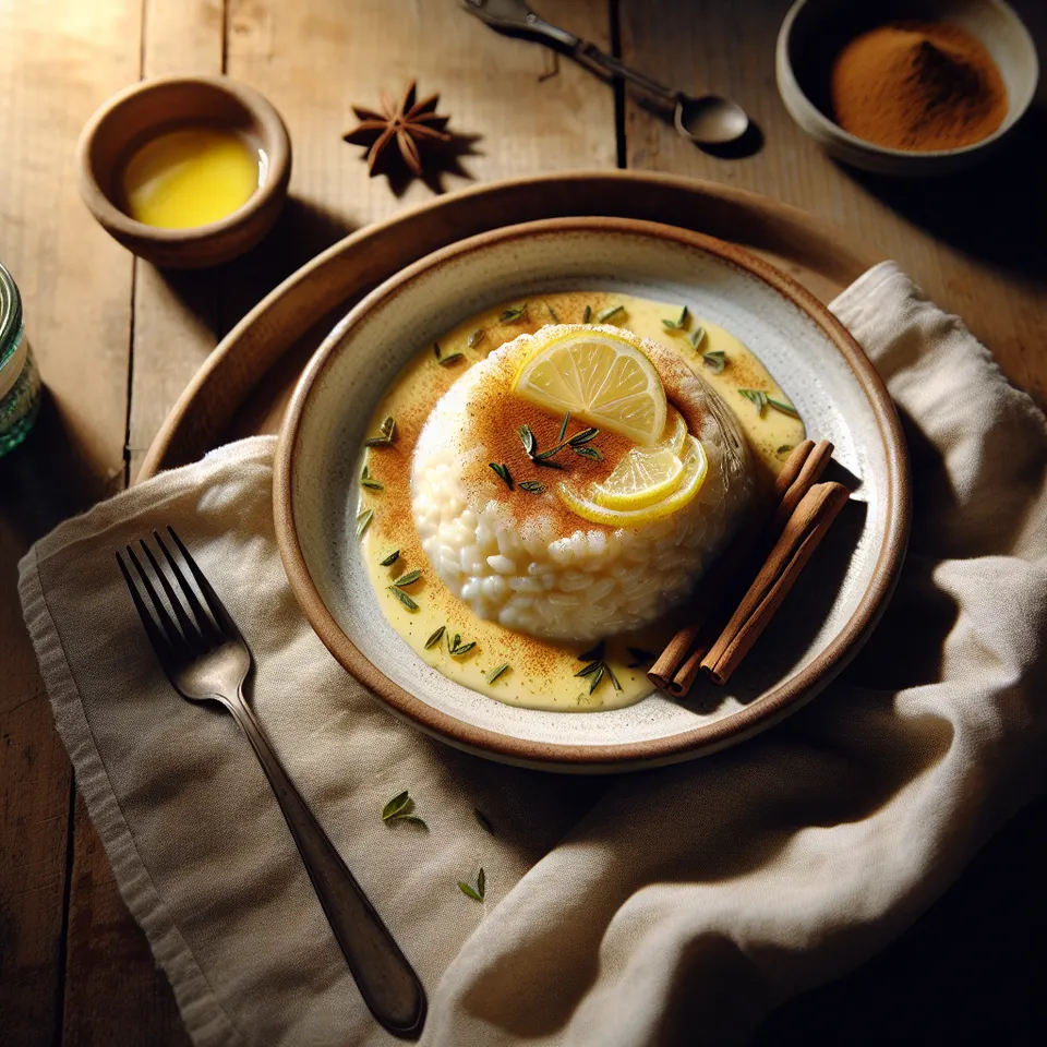 Arroz Con Leche Cremoso Con Toque De Limón Y Canela