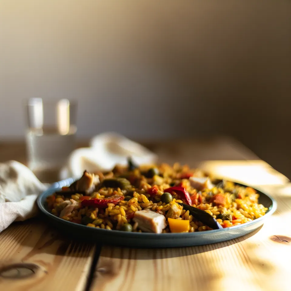 Paella De Pollo Y Verduras