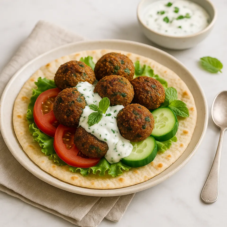 Wrap De Falafel Con Salsa De Yogur Y Menta