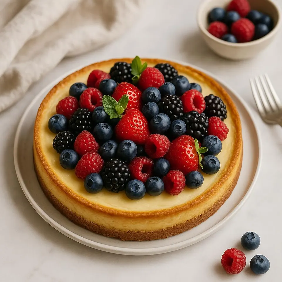 Tarta De Queso Con Frutos Rojos