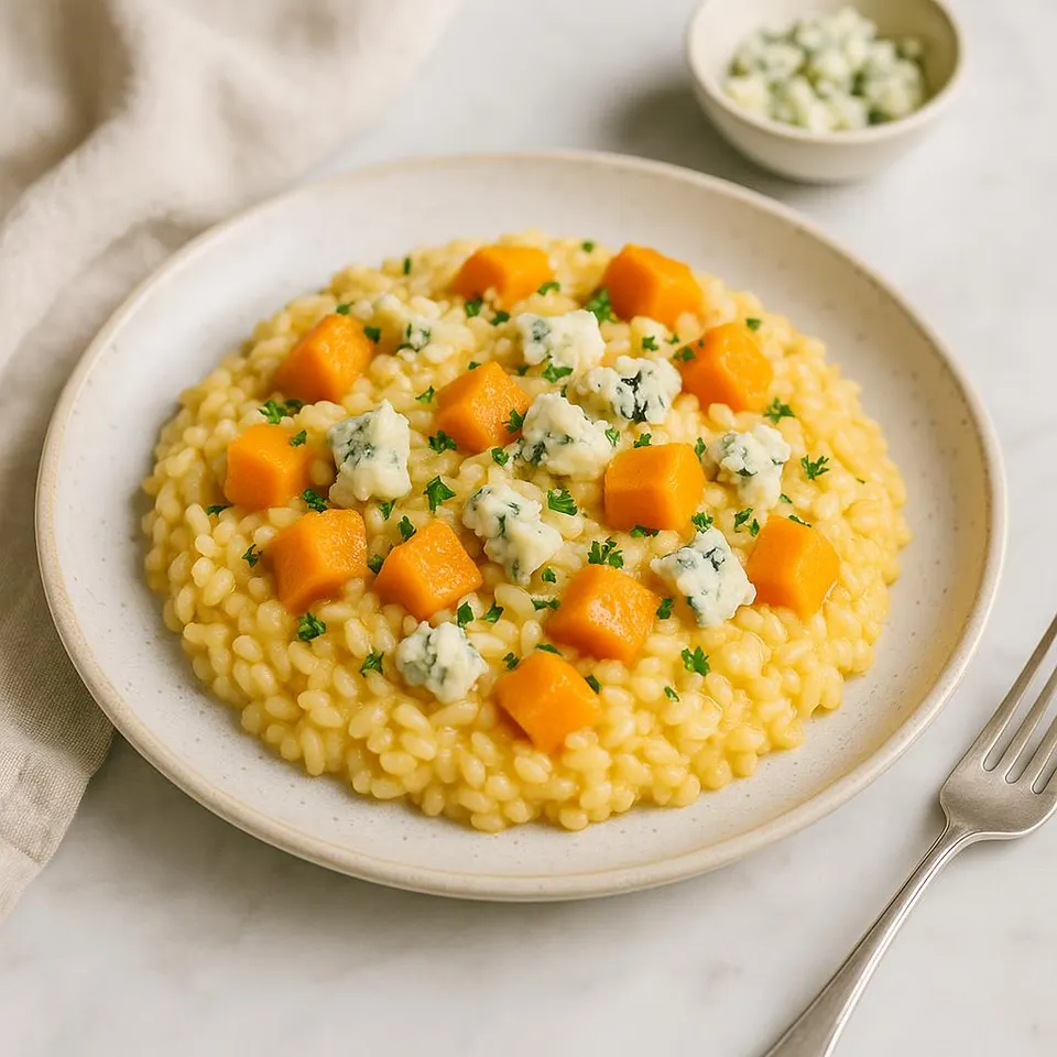 Risotto De Calabaza Y Queso Azul