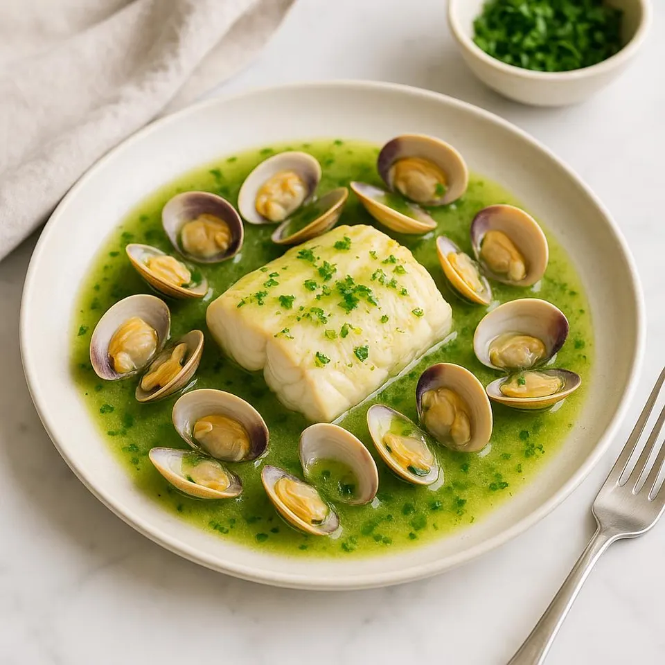 Merluza En Salsa Verde Con Almejas