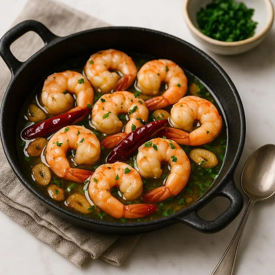 Gambas Al Ajillo Con Guindilla