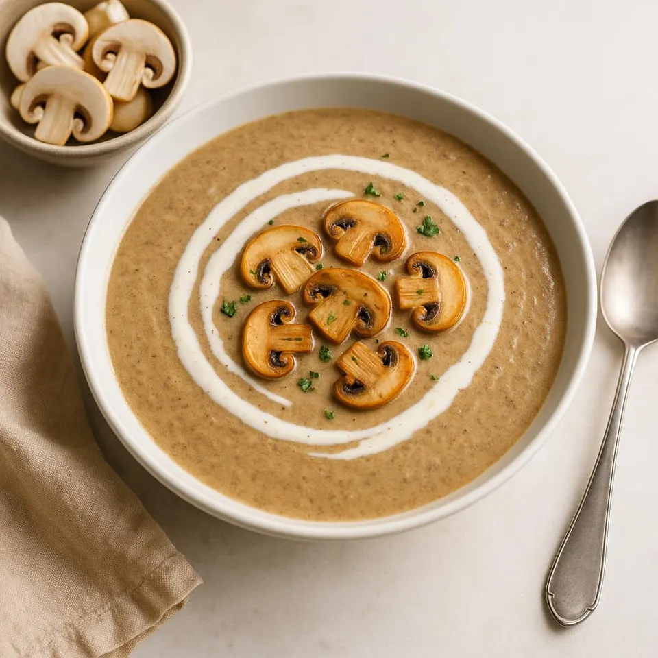 Crema De Champiñones Y Nata